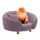 Ver imagem 1 de Mini Cama Poltrona Pet Lary Baby para Cachorro Veludo Rosé - Desk Design