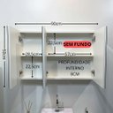 Ver imagem 4 de Espelho para Banheiro Armário 3 Portas - 90cm
