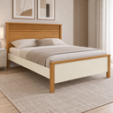 Ver imagem 1 de Cama Casal Cabeceira Ripada Ibiti - Bianco Móveis:Nature/Off White