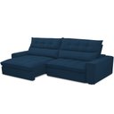 Ver imagem 5 de Sofá Retrátil Reclinável para Sala de Estar Living 250cm Dimas F04 Veludo Azul - Lyam Decor