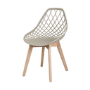 Ver imagem 2 de Conjunto Mesa Chanfrada Branca Eames 90cm + 4 Cadeiras Fendi Kaila Wood - La Mobilia