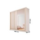Ver imagem 2 de Guarda Roupa Solteiro 2 Portas de Correr (1 Ripada e 1 C/ Espelho) e 4 Gavetas Lugano Peroba -