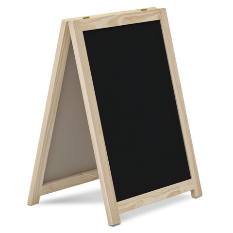 Cavalete de Calçada Standard Preto 70x50 Cm Moldura Pinus Natural