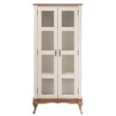 Ver imagem 7 de Cristaleira de Madeira Maciça com 2 Portas Branco Envelhecido