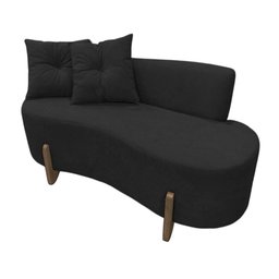 Namoradeira Sofá Feijão Luna Orgânica Couro Preto - 2