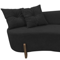 Namoradeira Sofá Feijão Luna Orgânica Couro Preto - 5