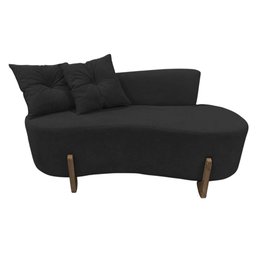 Namoradeira Sofá Feijão Luna Orgânica Couro Preto - 1