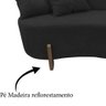 Namoradeira Sofá Feijão Luna Orgânica Couro Preto - 6