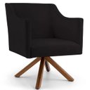 Ver imagem 2 de Kit 2 Poltronas Decorativas Giratória Base Giromad Beta Veludo Preto - Gran Belo