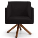 Ver imagem 3 de Kit 2 Poltronas Decorativas Giratória Base Giromad Beta Veludo Preto - Gran Belo