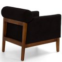 Ver imagem 3 de Kit 2 Poltronas Decorativas Fixa Base de Madeira Yumi Veludo Preto - Gran Belo
