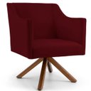 Ver imagem 2 de Kit 2 Poltronas Decorativas Giratória Base Giromad Beta Veludo Marsala - Gran Belo