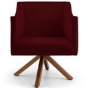 Ver imagem 3 de Kit 2 Poltronas Decorativas Giratória Base Giromad Beta Veludo Marsala - Gran Belo