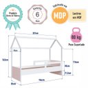 Ver imagem 3 de Cama Infantil Montessoriana Solteiro Branco com Rosa Completa Móveis
