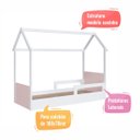Ver imagem 6 de Cama Infantil Montessoriana Solteiro Branco com Rosa Completa Móveis