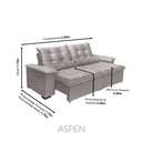 Ver imagem 2 de Sofá Retrátil e Reclinável Aspen 2.90m Super Pillow - Avelã