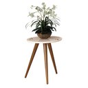 Ver imagem 1 de Mesa Lateral Tiffany para Sala de Estar/ Escritório Off White - Bela Móveis