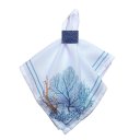 Ver imagem 3 de Kit 4 Guardanapo de Tecido Oxford Coral Azul 40cmx40cm