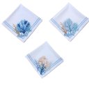 Ver imagem 4 de Kit 4 Guardanapo de Tecido Oxford Coral Azul 40cmx40cm