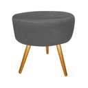 Ver imagem 5 de Kit Namoradeira + 2 Poltronas Decorativa Nina + Puff Redondo Suede Cinza Pés Madeira Mz Decor
