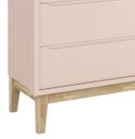 Ver imagem 3 de Cômoda Gaveteiro Classic New Rosa Fosco com Natural - MoveisAqui