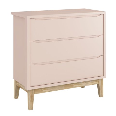 Cômoda Gaveteiro Classic New Rosa Fosco com Natural - MoveisAqui