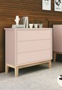 Ver imagem 2 de Cômoda Gaveteiro Classic New Rosa Fosco com Natural - MoveisAqui