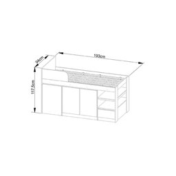 Cama Multifuncional com Armário e Escrivaninha - Amêndoa - 4