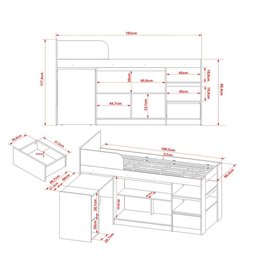 Cama Multifuncional com Armário e Escrivaninha - Amêndoa - 5