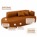 Ver imagem 7 de Sofá Orgânico Divã Estofado Sala Recepção Seed 160 Cm Zahav:courino Braça Lado Esquerdo/courino Sint