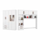 Ver imagem 2 de Guarda Roupa Casal Modulado 4 Portas Hercules 4 Portas 4 Gavetas com Espelho Branco