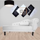Ver imagem 3 de Recamier Decorativo Divã Larissa Lado Esquerdo Couro Branco Pés Madeira Mz Decor