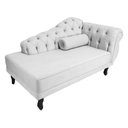 Ver imagem 1 de Recamier Decorativo Divã Larissa Lado Esquerdo Couro Branco Pés Madeira Mz Decor