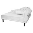 Ver imagem 2 de Recamier Decorativo Divã Larissa Lado Esquerdo Couro Branco Pés Madeira Mz Decor