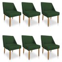 Ver imagem 1 de Kit 06 Cadeiras Poltrona Juliana Suede Pés Palito Castanho Verde