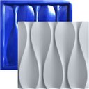 Ver imagem 1 de Forma 3D Gesso e Cimento ABS 1mm - Ondas 28x28 cm