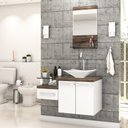 Ver imagem 1 de Conjunto Balcão C-cuba L38 e Espelheira Legno 831 Branco Chess C-carvalho Branco Chess C-carvalho
