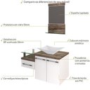Ver imagem 5 de Conjunto Balcão C-cuba L38 e Espelheira Legno 831 Branco Chess C-carvalho Branco Chess C-carvalho