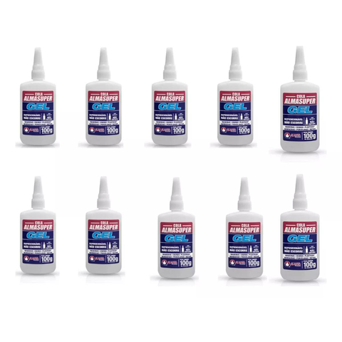 Kit 12 Adesivo Instantâneo Gel Alta Viscosidade Almasuper 100g Almata
