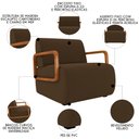 Ver imagem 3 de Poltrona Decorativa Orgânica para Sala Kit 2 Belarus K04 Veludo Marrom - Mpozenato