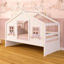 Ver imagem 1 de Cama Casinha Dos Sonhos Madeira Maciça Branco/ Rosa Megamobilia