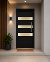 Ver imagem 1 de Porta Lambril Preto 3 Vidros 210x90 Lado Esquerdo