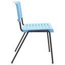 Ver imagem 3 de Cadeira Empilhável Fixa Escritório Multiuso Base Preta Kimi P03 Azul Celeste - Lyam Decor