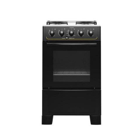 Fogão de Piso 4 Bocas Ares Plus Preto com Acendimento Automático - Realce