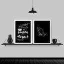 Ver imagem 1 de Kit 2 Quadros Salmo Aquele Que Te Guarda 33x24cm:Madeira preta