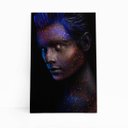 Ver imagem 1 de Mulher de Perfil Colorida Cabelo Azul Quadro Canvas 60x40cm