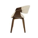 Ver imagem 3 de Cadeira Jantar Nicole com Assento e Encosto Anatômico em Pu Creme e Estrutura em Madeira Design