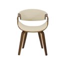 Ver imagem 2 de Cadeira Jantar Nicole com Assento e Encosto Anatômico em Pu Creme e Estrutura em Madeira Design