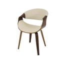 Ver imagem 1 de Cadeira Jantar Nicole com Assento e Encosto Anatômico em Pu Creme e Estrutura em Madeira Design