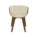 Ver imagem 5 de Cadeira Jantar Nicole com Assento e Encosto Anatômico em Pu Creme e Estrutura em Madeira Design